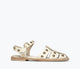 Dove White Calf with Gold Studs