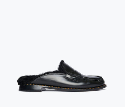 FREDA SALVADOR TEMI SHEARLING PENNY LOAFER MULE