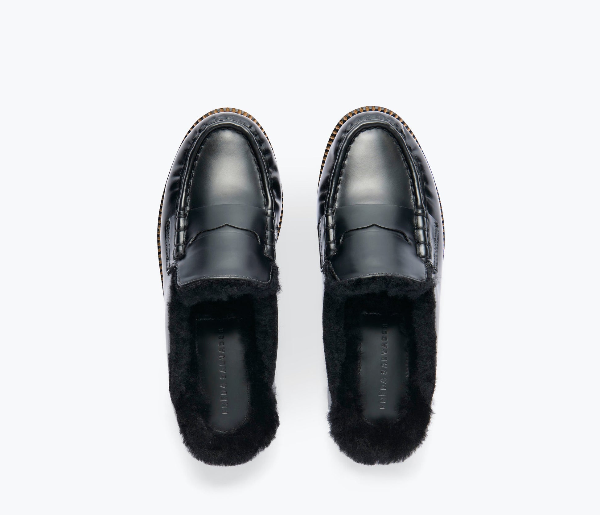 FREDA SALVADOR TEMI SHEARLING PENNY LOAFER MULE