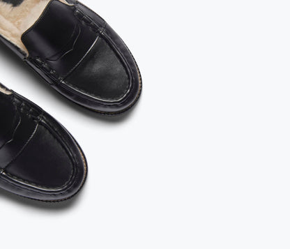 FREDA SALVADOR TEMI SHEARLING PENNY LOAFER MULE