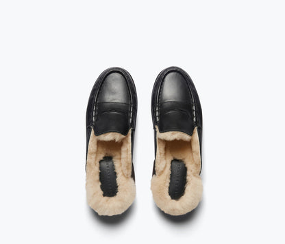 FREDA SALVADOR TEMI SHEARLING PENNY LOAFER MULE