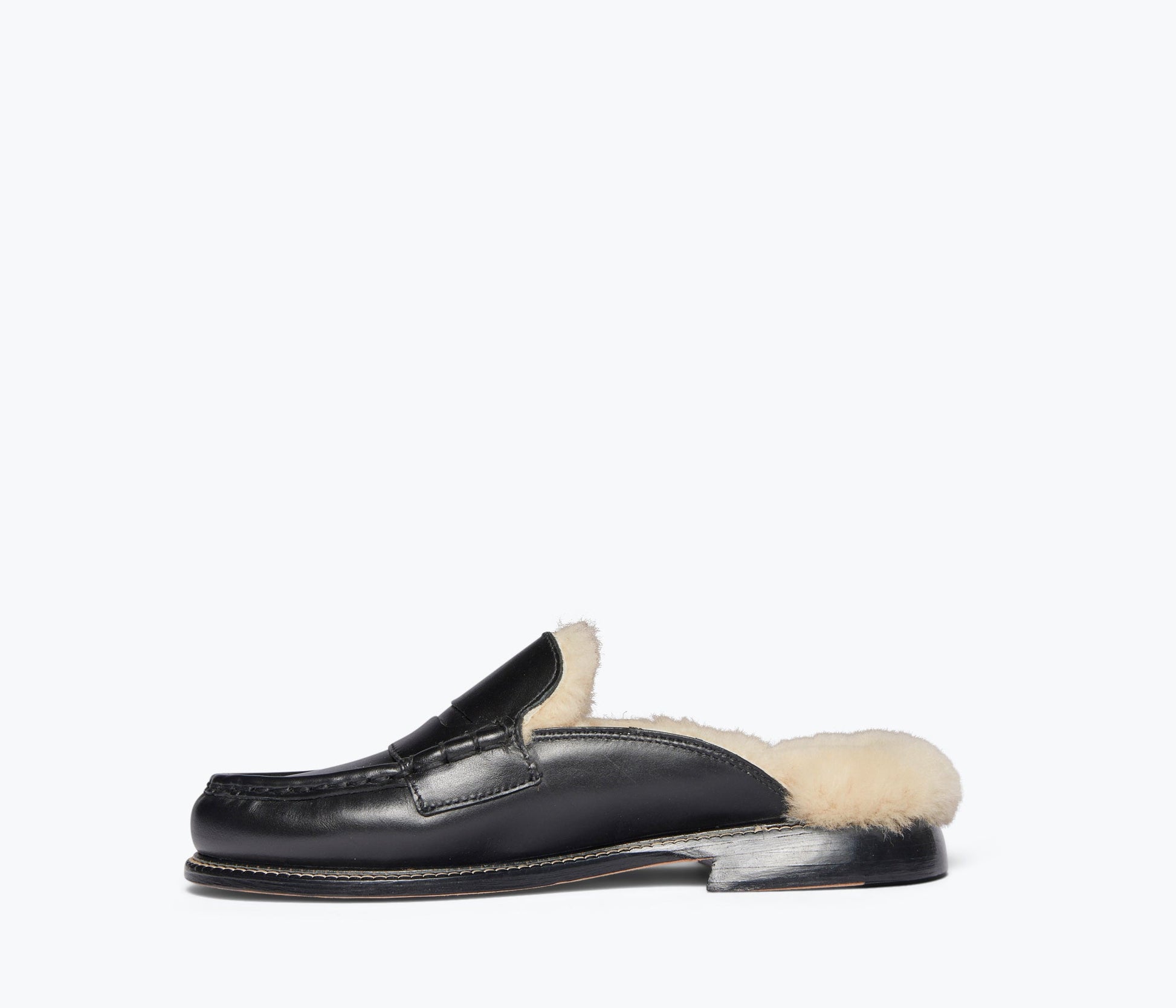 FREDA SALVADOR TEMI SHEARLING PENNY LOAFER MULE