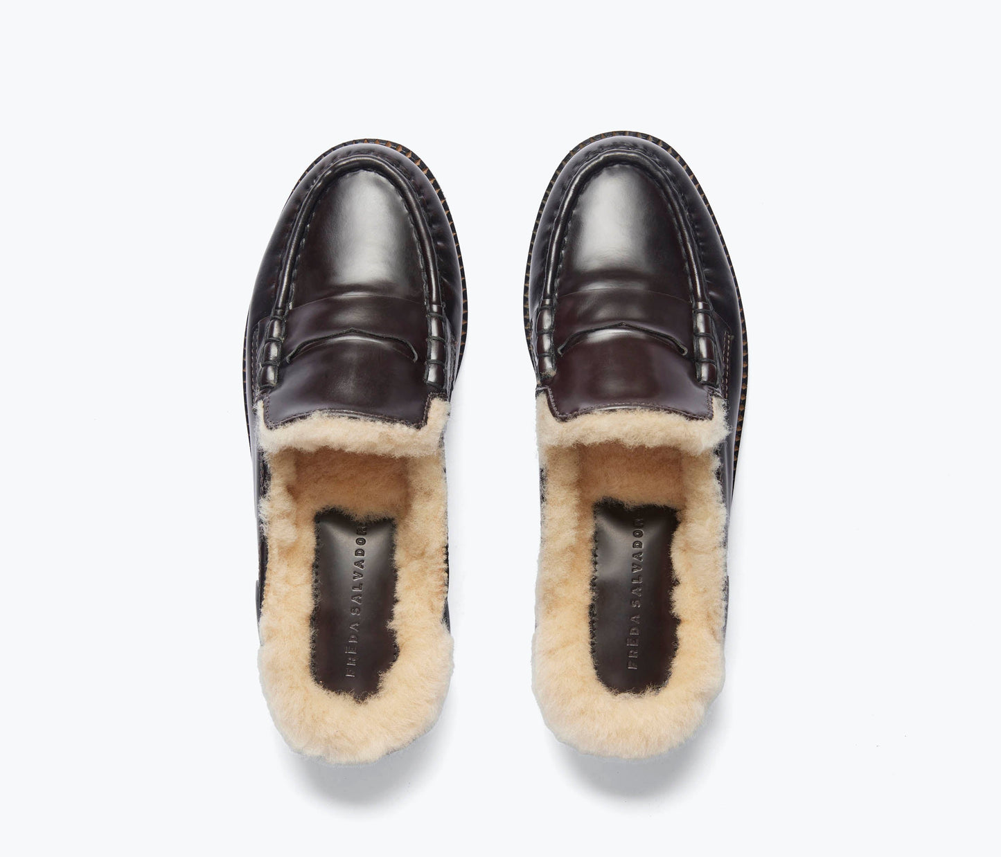 FREDA SALVADOR TEMI SHEARLING PENNY LOAFER MULE