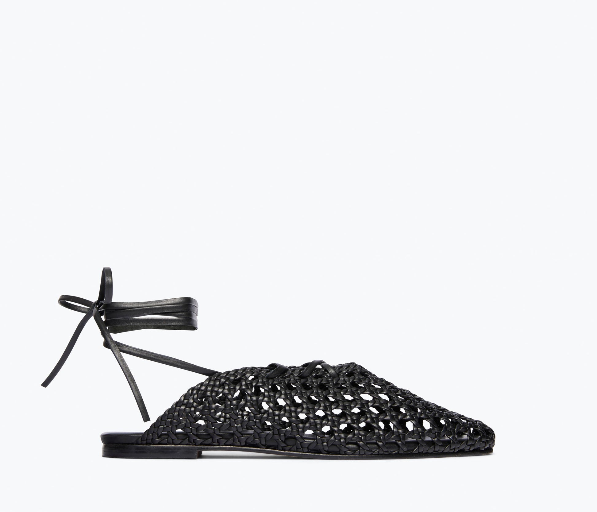 FREDA SALVADOR ETTA WOVEN ANKLE LACE-UP FLAT