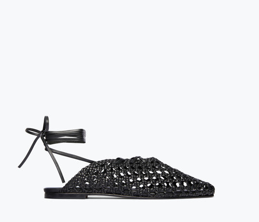 FREDA SALVADOR ETTA WOVEN ANKLE LACE-UP FLAT