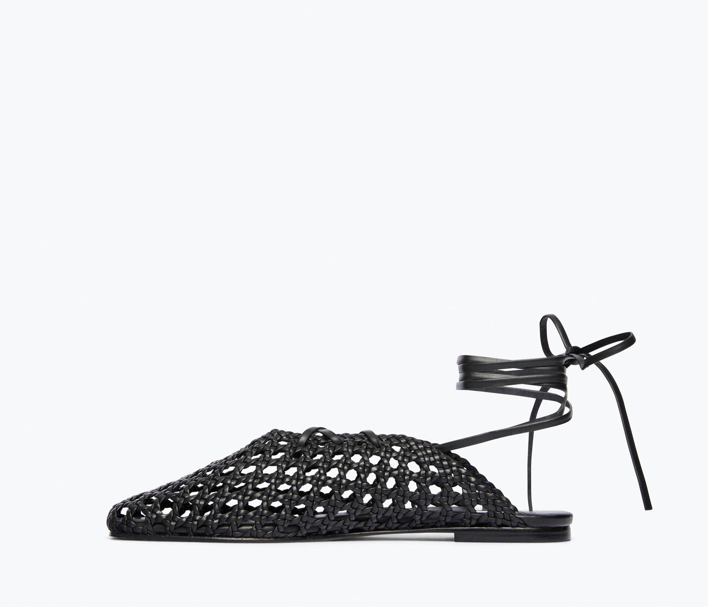 FREDA SALVADOR ETTA WOVEN ANKLE LACE-UP FLAT