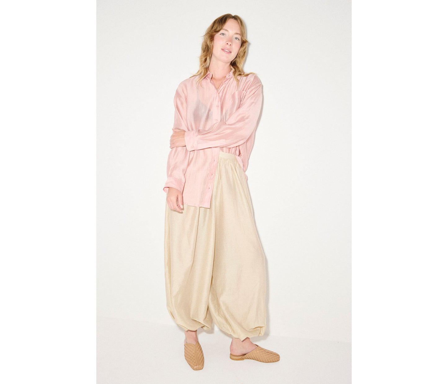 FREDA SALVADOR SAANVI WOVEN LEATHER SLIDE