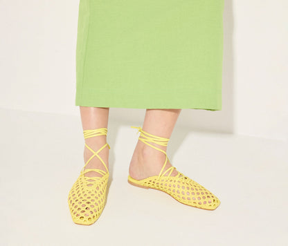 FREDA SALVADOR ETTA WOVEN ANKLE LACE-UP FLAT