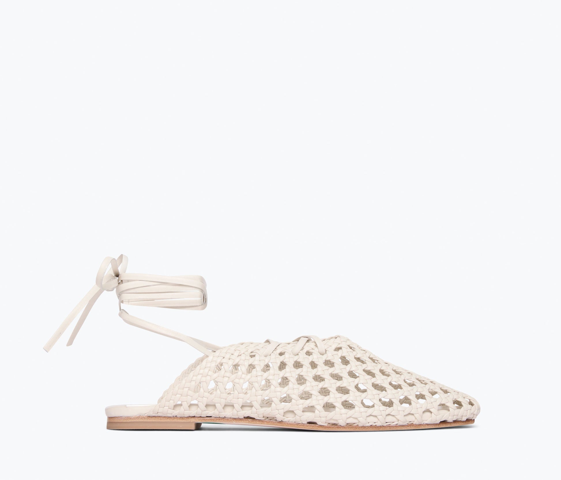 FREDA SALVADOR ETTA WOVEN ANKLE LACE-UP FLAT