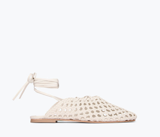 FREDA SALVADOR ETTA WOVEN ANKLE LACE-UP FLAT