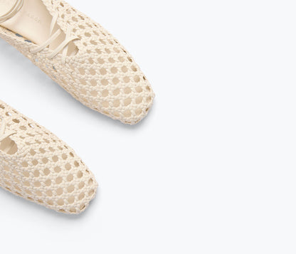 FREDA SALVADOR ETTA WOVEN ANKLE LACE-UP FLAT