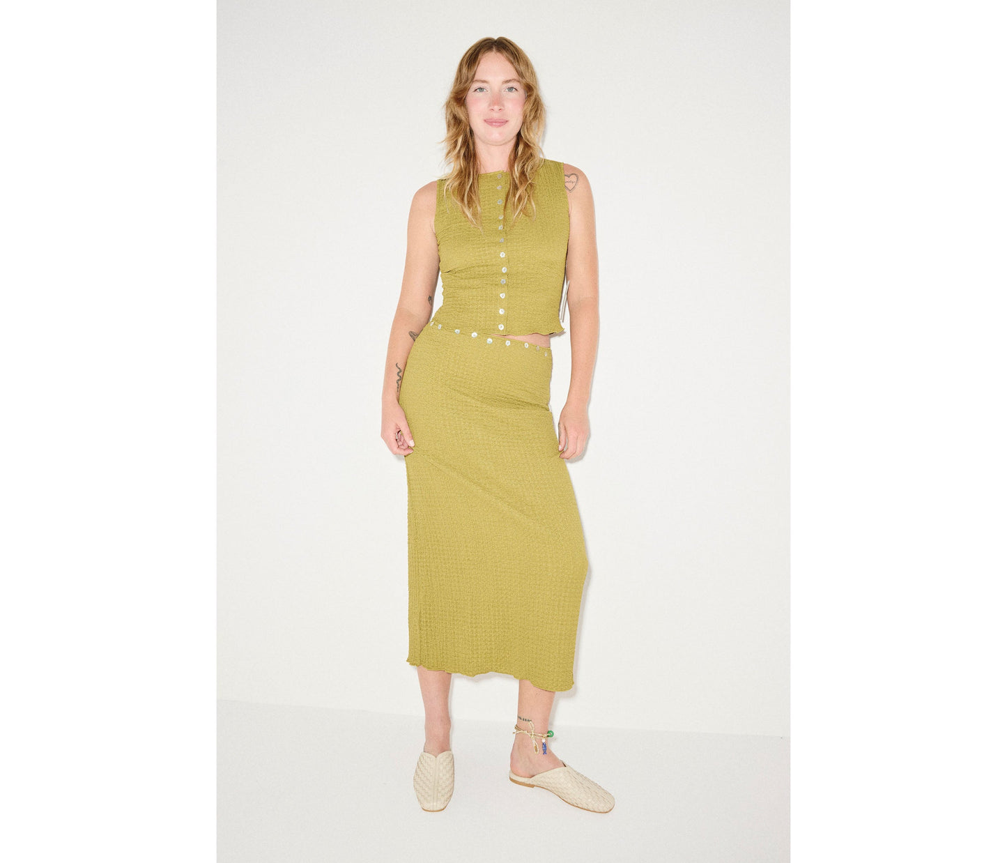 FREDA SALVADOR SAANVI WOVEN LEATHER SLIDE