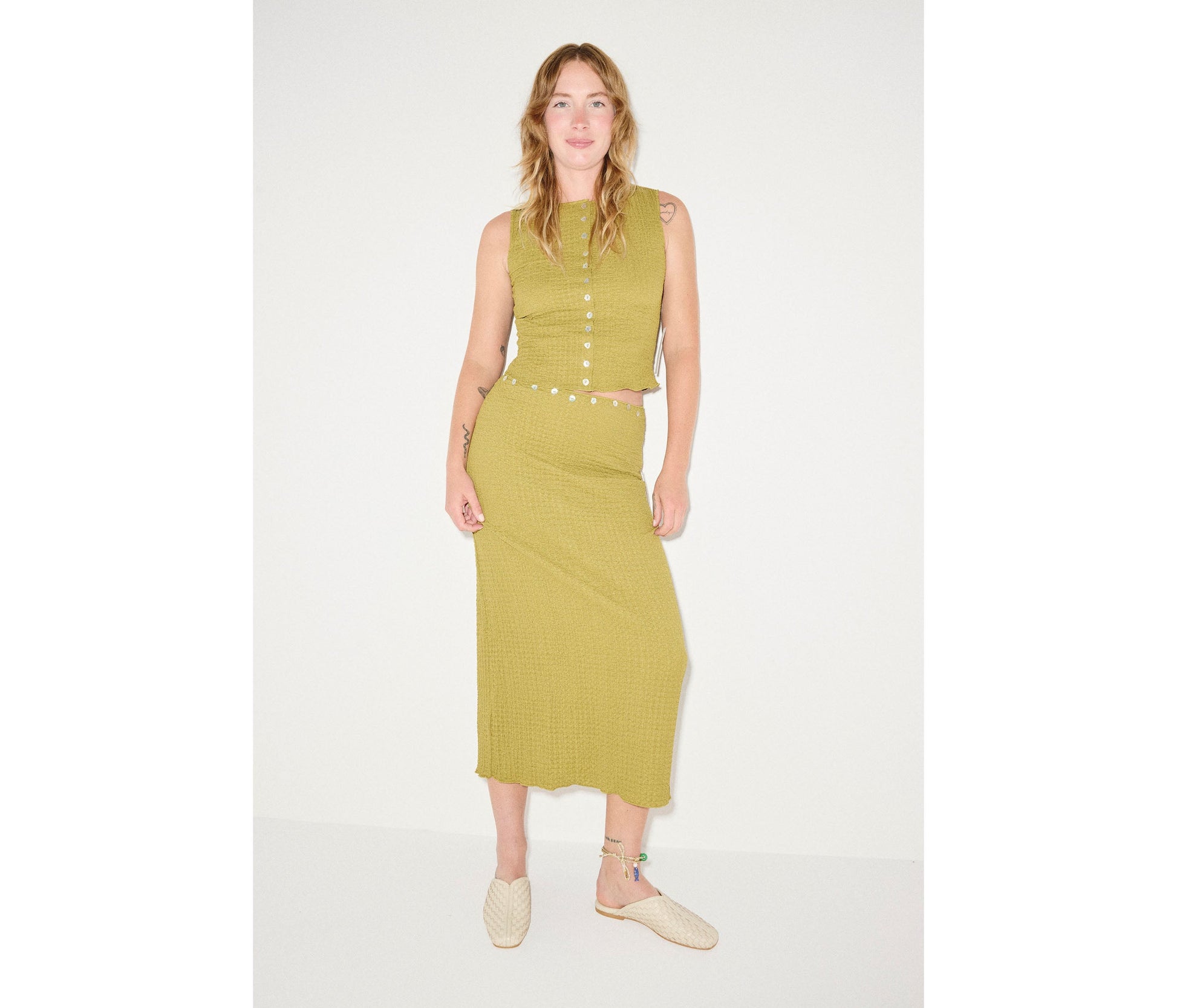 FREDA SALVADOR SAANVI WOVEN LEATHER SLIDE