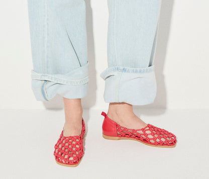 FREDA SALVADOR SALLY WOVEN LEATHER FLAT