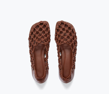 FREDA SALVADOR SALLY WOVEN LEATHER FLAT