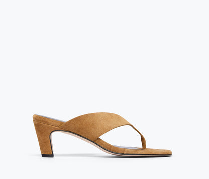 FREDA SALVADOR KAT HEELED LEATHER THONG SANDAL
