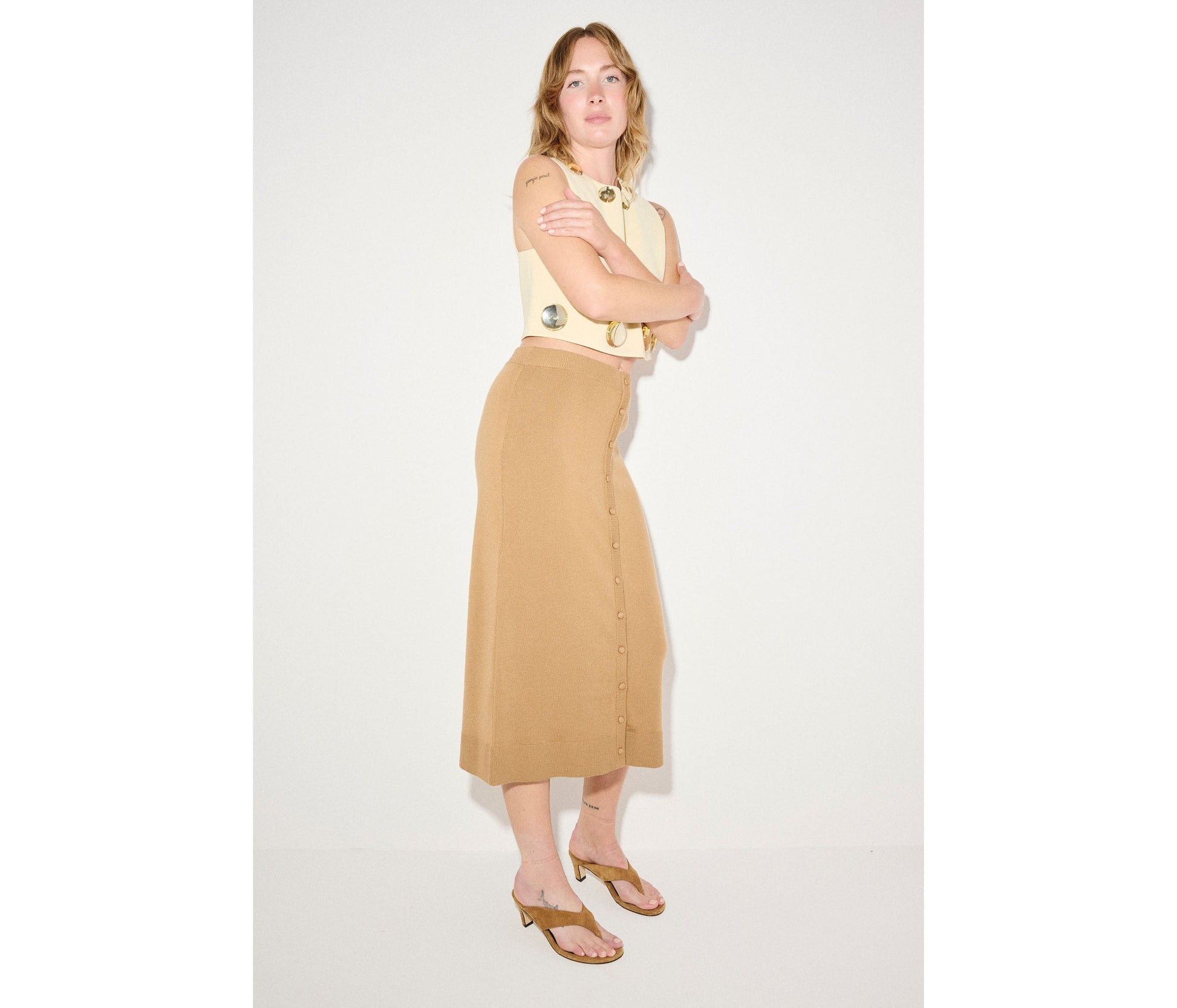 FREDA SALVADOR KAT HEELED LEATHER THONG SANDAL