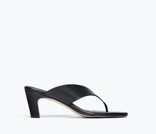 FREDA SALVADOR KAT HEELED LEATHER THONG SANDAL