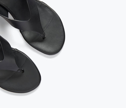 FREDA SALVADOR KAT HEELED LEATHER THONG SANDAL