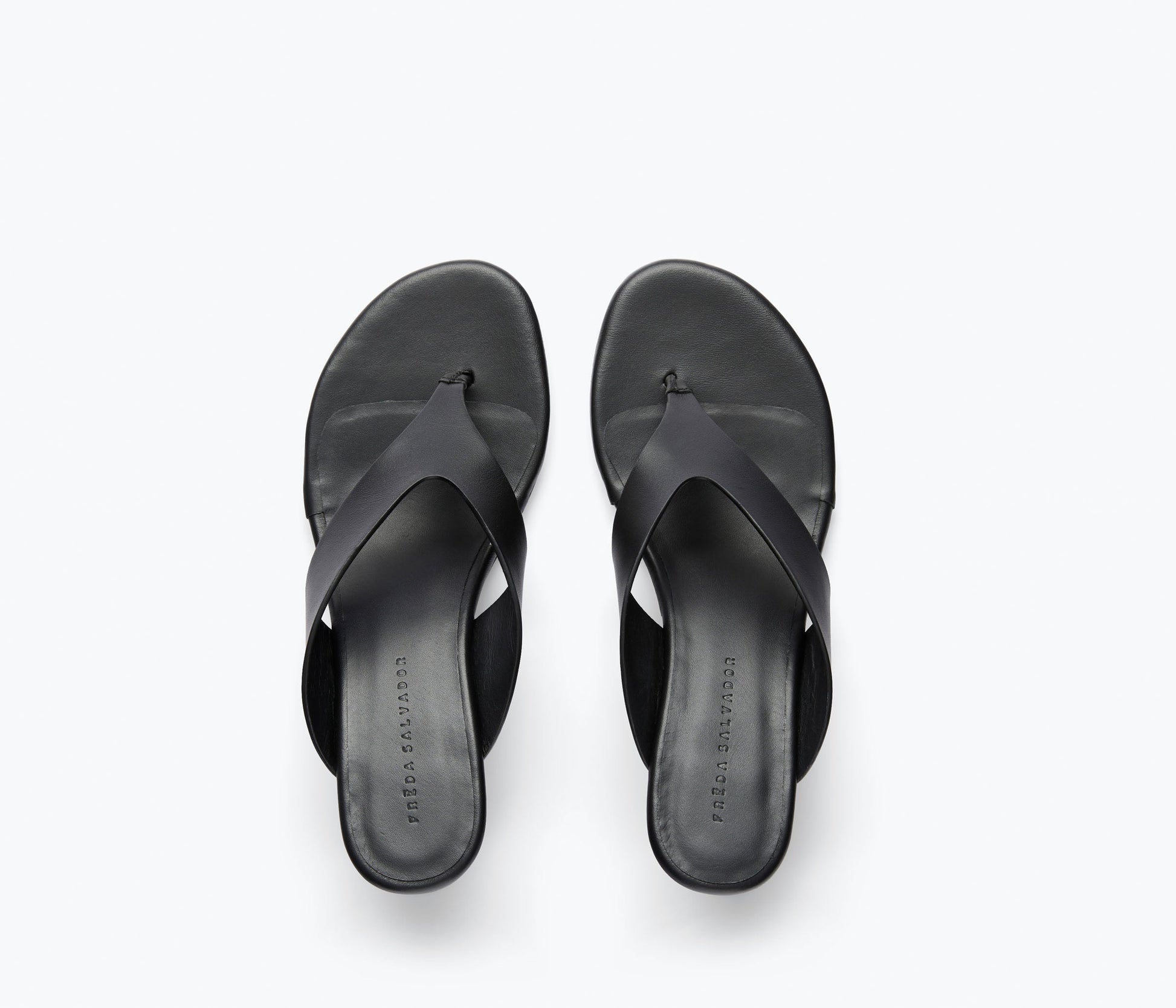 FREDA SALVADOR KAT HEELED LEATHER THONG SANDAL