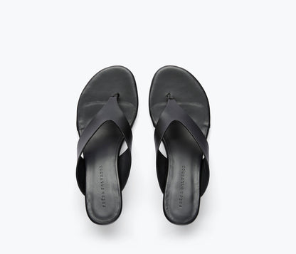 FREDA SALVADOR KAT HEELED LEATHER THONG SANDAL