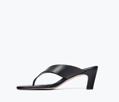 FREDA SALVADOR KAT HEELED LEATHER THONG SANDAL