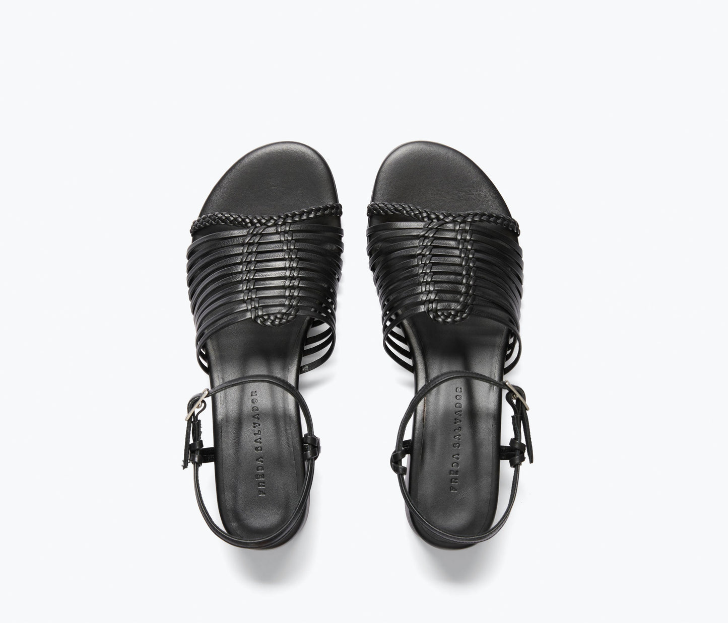 FREDA SALVADOR JUDY WOVEN BLOCK HEEL SANDAL