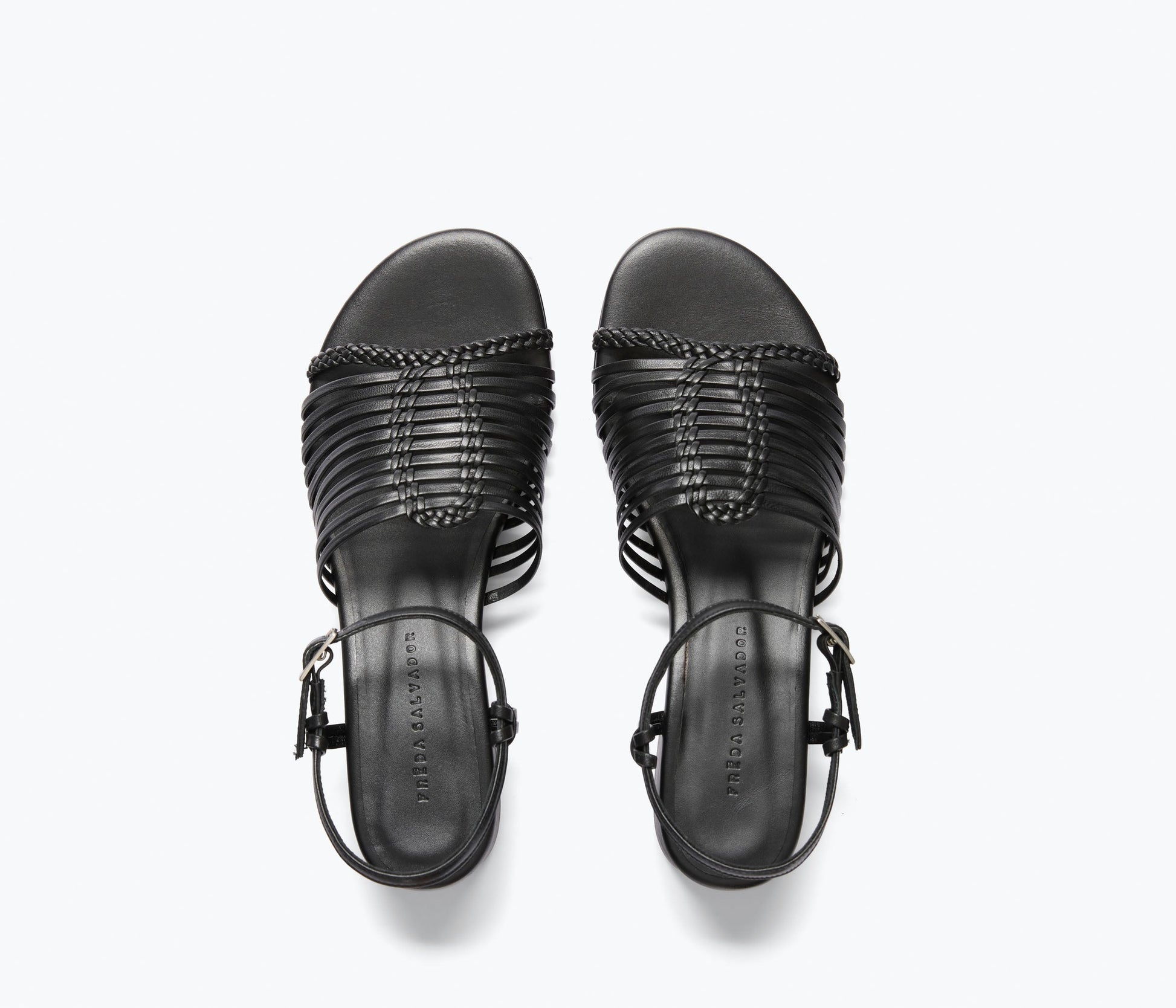 FREDA SALVADOR JUDY WOVEN BLOCK HEEL SANDAL
