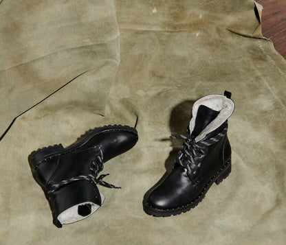 FREDA SALVADOR HIKE SHEARLING COMBAT BOOT