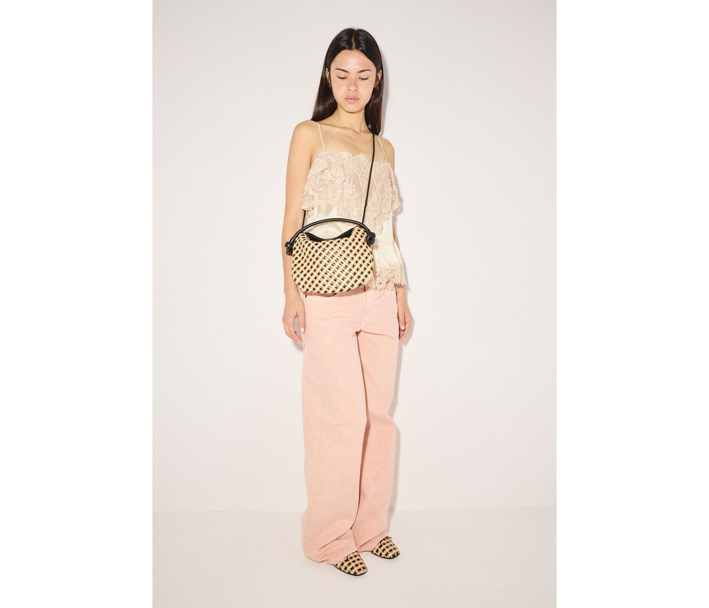 FREDA SALVADOR ELIS WOVEN LEATHER HANDBAG