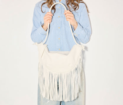 FREDA SALVADOR ERIKA CRESCENT FRINGE BAG