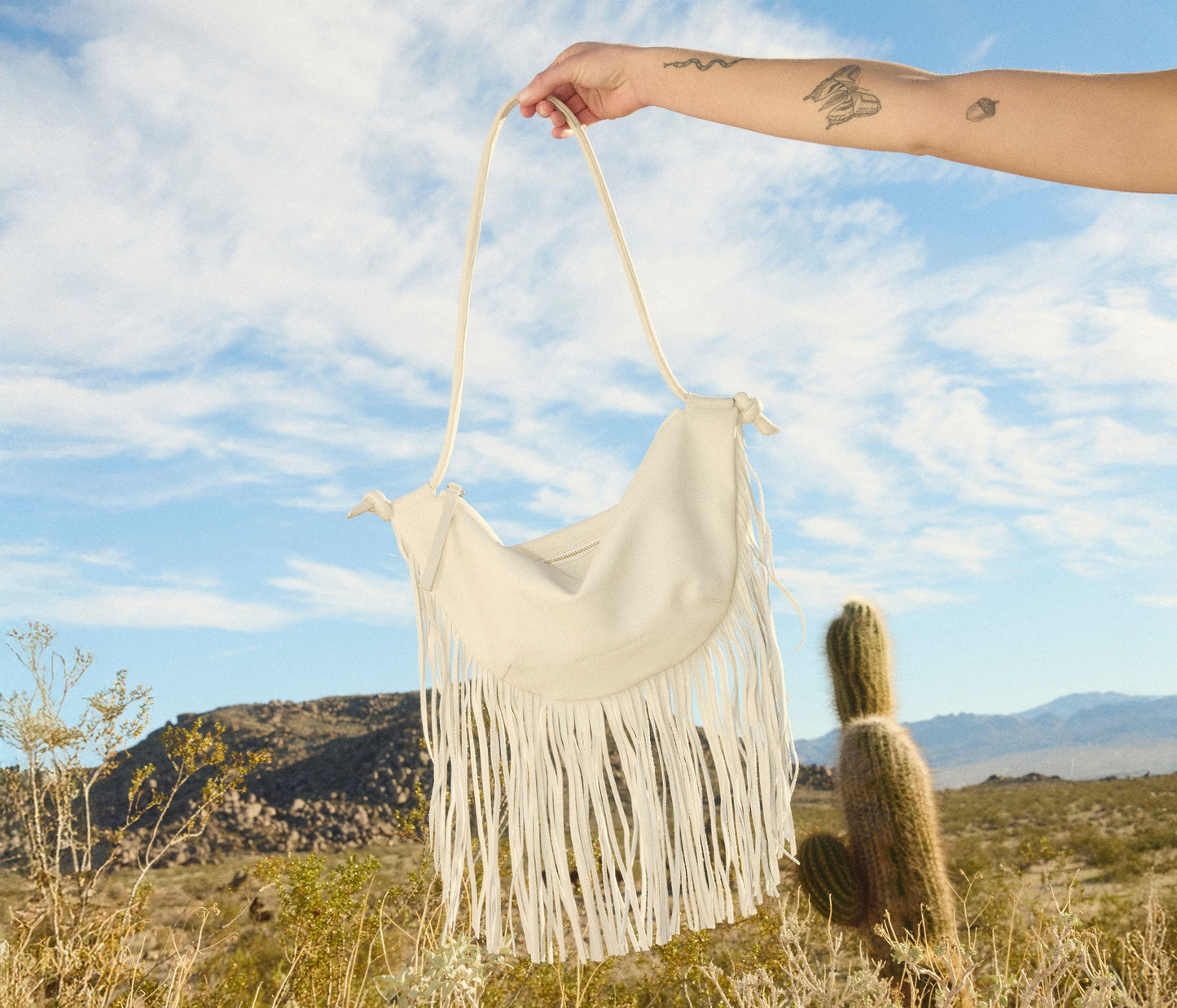 FREDA SALVADOR ERIKA CRESCENT FRINGE BAG