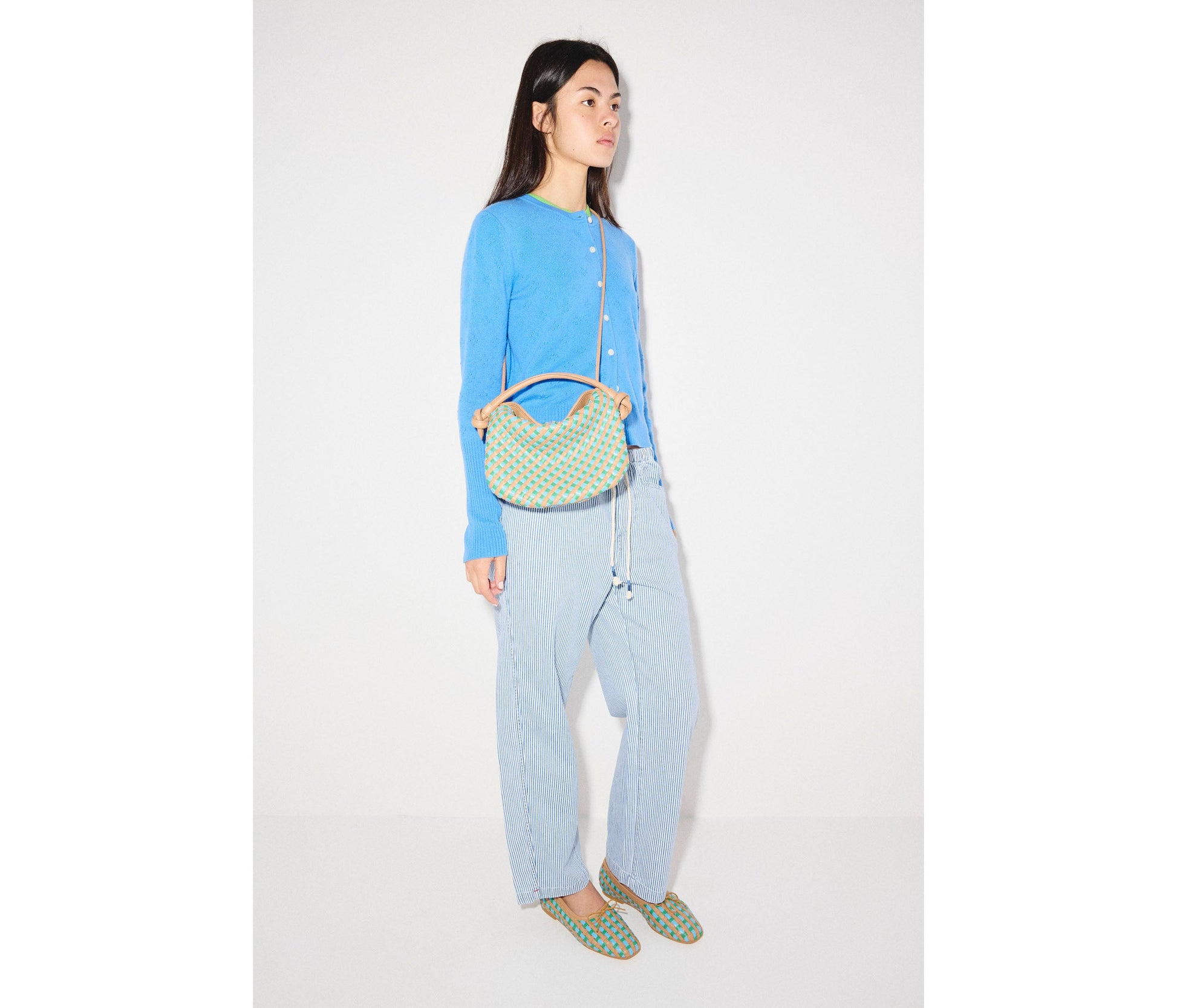 FREDA SALVADOR ELIS WOVEN LEATHER HANDBAG
