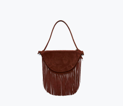 FREDA SALVADOR ERIKA CRESCENT FRINGE BAG
