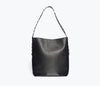 Black Pebbled Calf With Silver Studs