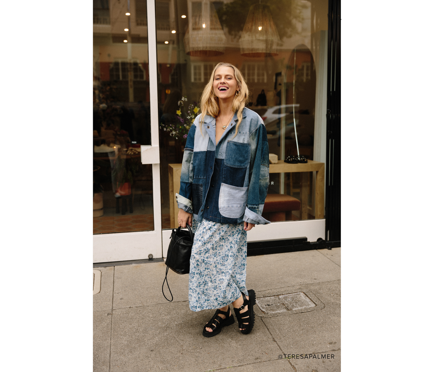 FREDA SALVADOR PATCHWORK DENIM CHORE COAT