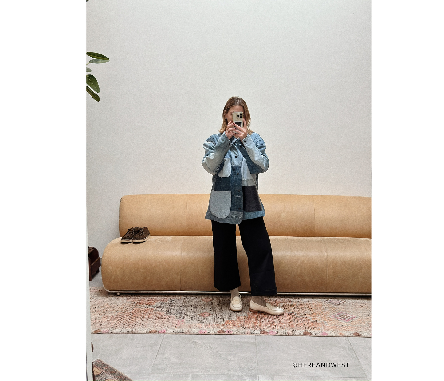 FREDA SALVADOR PATCHWORK DENIM CHORE COAT