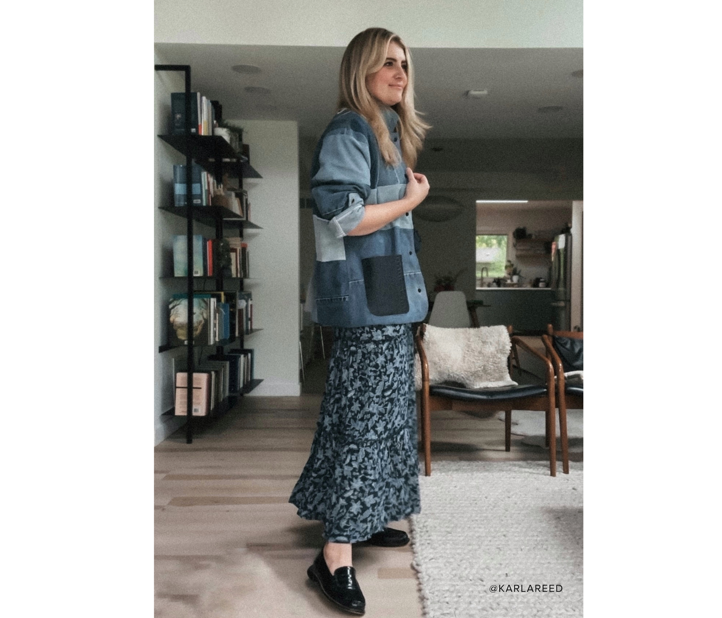 FREDA SALVADOR PATCHWORK DENIM CHORE COAT