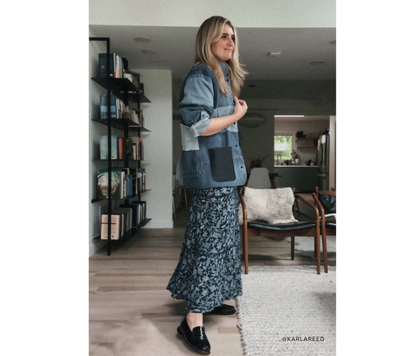 FREDA SALVADOR PATCHWORK DENIM CHORE COAT