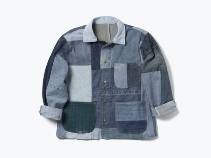 FREDA SALVADOR PATCHWORK DENIM CHORE COAT