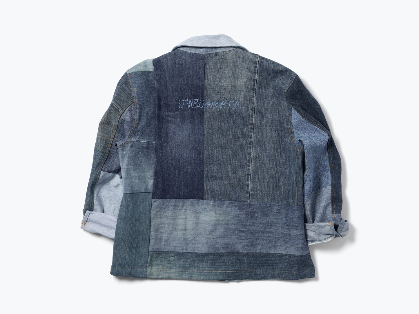 FREDA SALVADOR PATCHWORK DENIM CHORE COAT