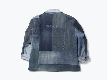 FREDA SALVADOR PATCHWORK DENIM CHORE COAT